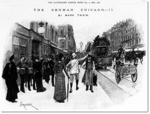 Illustration for The German Chicago (pt. 2) from The Illustrated London News (1 Oct. 1892). Source: The Illustrated London News, 1 Oct. 1892, 429 https://archive.org/details/sim_illustrated-london-news_1892-10-01_101_2789/page/429/mode/1up.